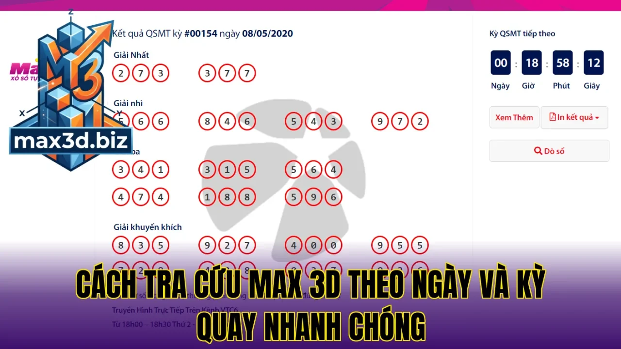 Cách tra cứu max 3d theo ngày và kỳ quay nhanh chóng