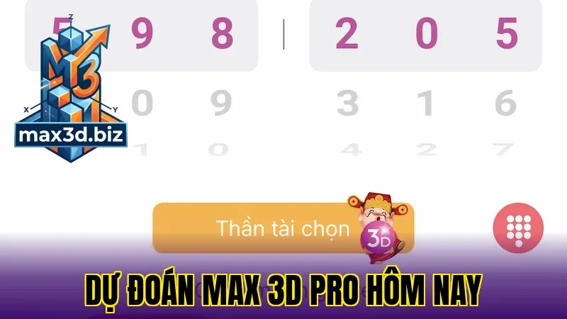 Dự đoán max 3d pro hôm nay