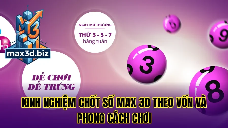 Kinh nghiệm chốt số max 3d theo vốn và phong cách chơi
